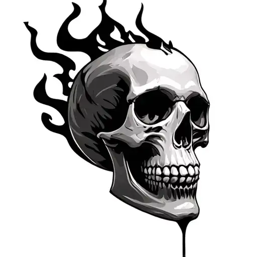Skull With Fire