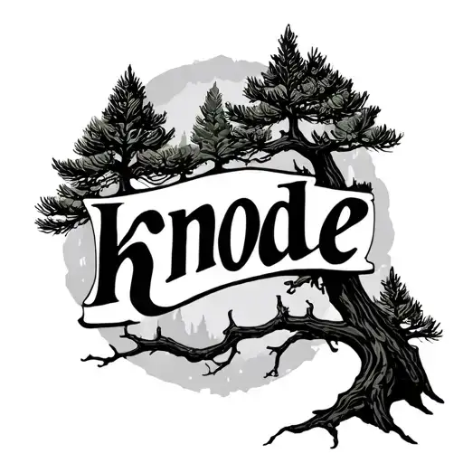 Last Name Knode With A Pine Tree Growing Through It