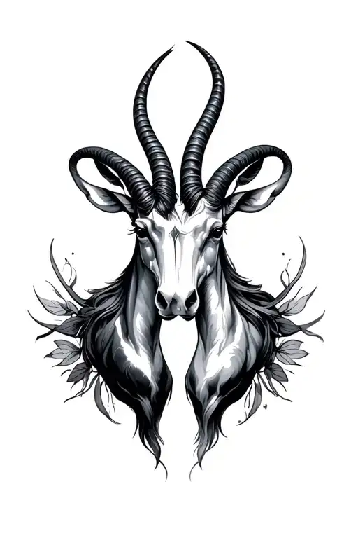 Capricorn And Gemini Zodiac Symbol Together Symbolizing Love