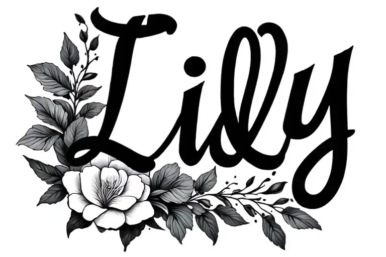 I Need A Minimalist Tattoo That Can Hide The Name Lilly Written In The Design