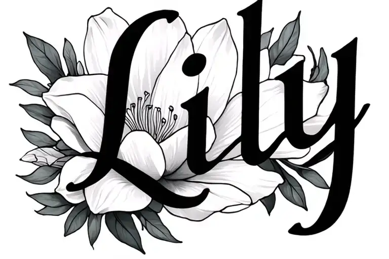 I Need A Minimalist Tattoo That Can Hide The Name Lilly Written Within The Design