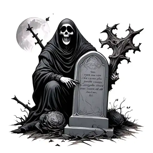 Tombstone And Grim Reaper