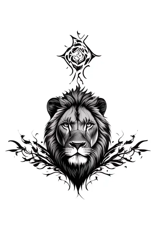 Lioness Face Surrounded