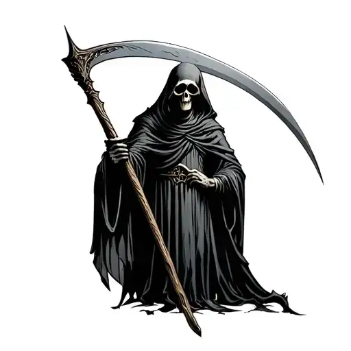 Grim Reaper Holding A Scythe