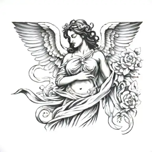 Arm Sleeve Greek Angels Lines Women