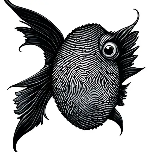 Hidden Fingerprint And Zodic Sign Pisces