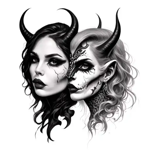 Two Face Demon Woman Face