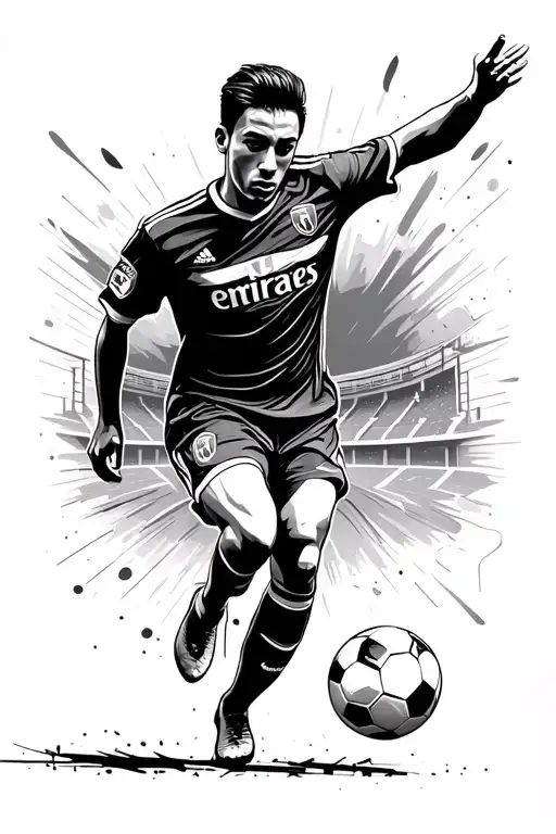 Soccer Player Kicking A Ball Surrounded By Stadium