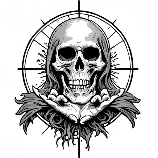 Holy Death Tattoo On Hand