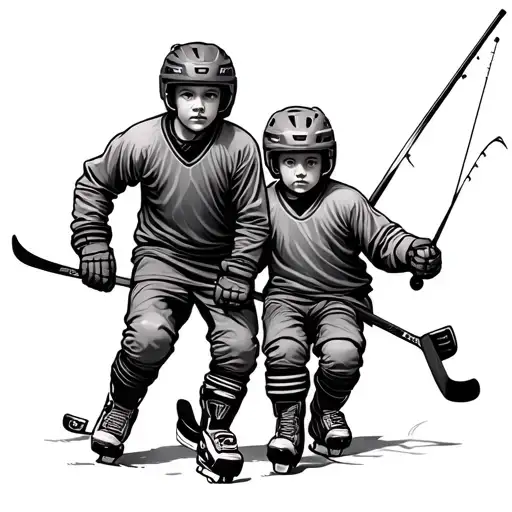 Hockey Kids Hunting Fishing