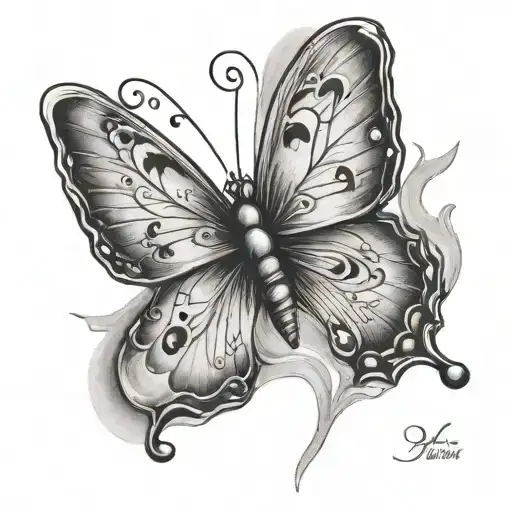 Butterfly With Name A Baby Footprint