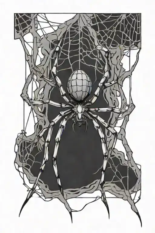 Spider Hanging From Web