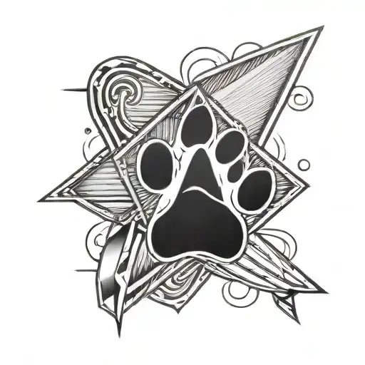 Cat Paw Print On Paper Plane