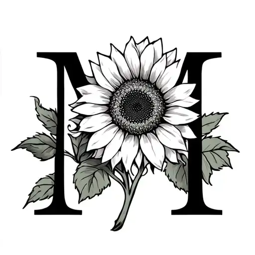 Letter M And Sunflower