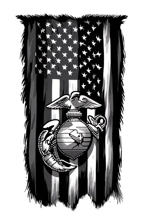 Marine Corps American Flag