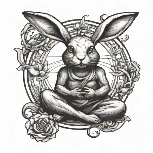 Evil Rabbit Meditating