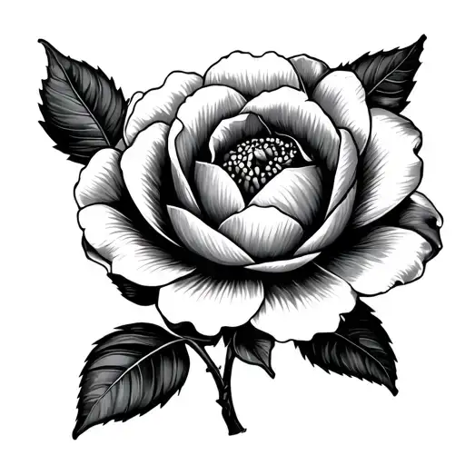 Camellia Flower With The Name Maxwell