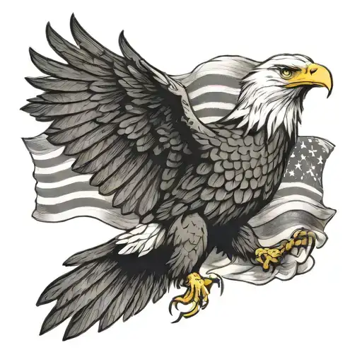 Eagle And Flag
