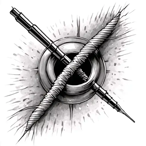 Needle And Thread Over Surgical Scar