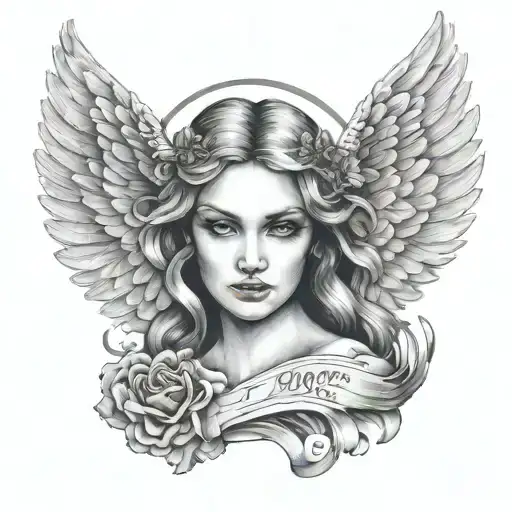 Angel With A Woman's Face With Wings