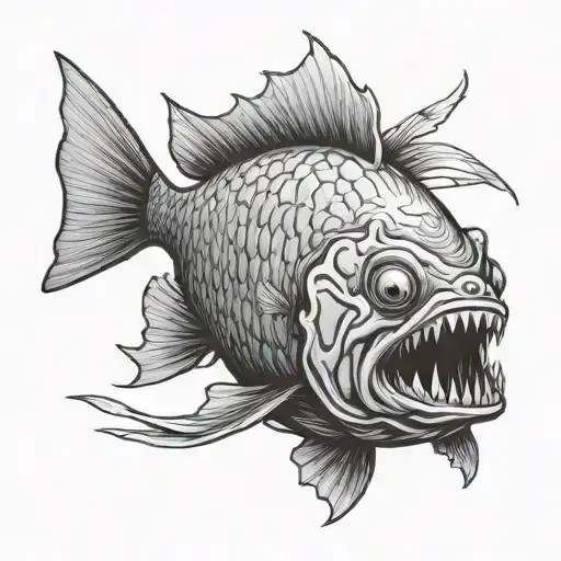Piranha Fish Transforming