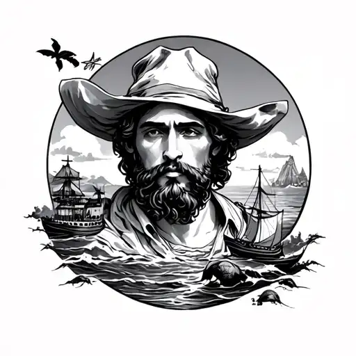 Small Tattoo Of Ulysses And His Travel