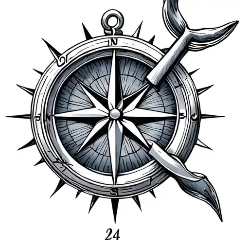 Anchor Whale Compass