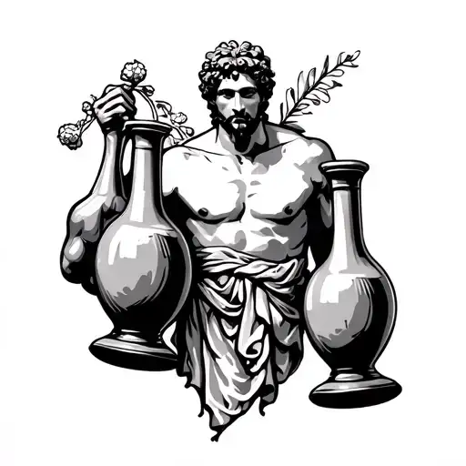 Roman With Two Wine Jugs In His Hand
