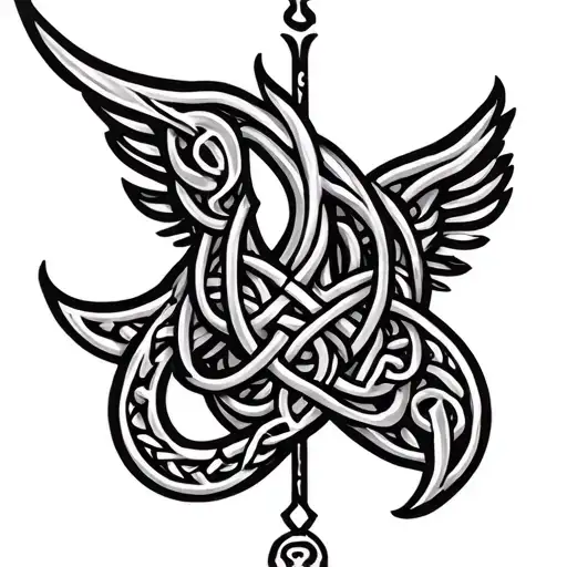 Aquarius And Pieces Celtic Tattoo Design