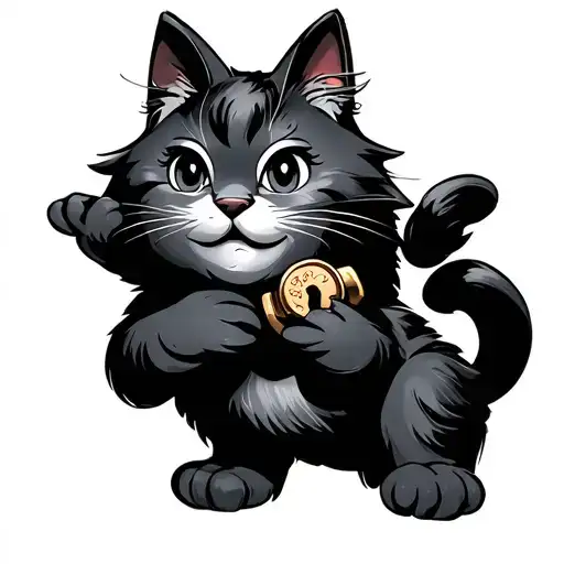 Felix Cat With A Short Lock In Hand