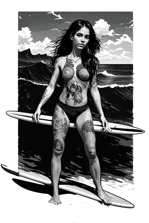 Surfer Girl Standing