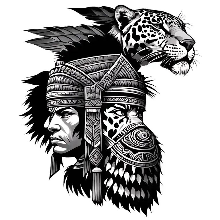 Mayan Warrior With Jaguar Pelt