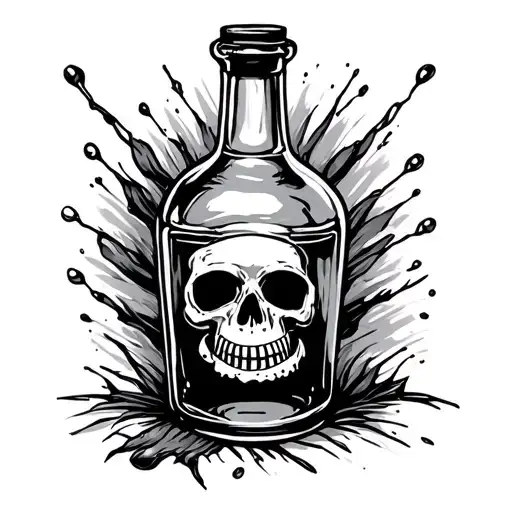 Realistic Old Bottle Of Poison