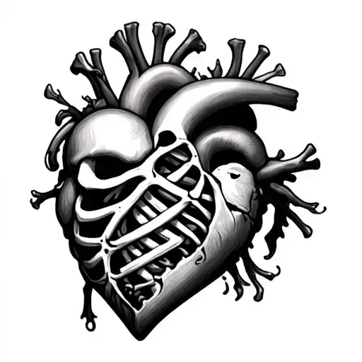 Heart Half Skeleton And Other Half Holes