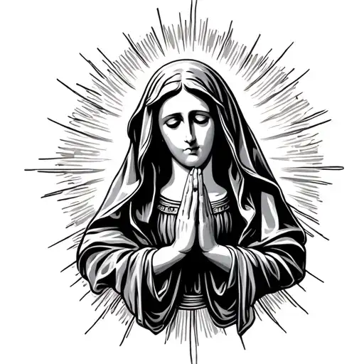 Virgin Mary Praying Hands Holding