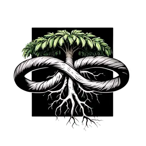 Palmetto Tree Upside Down With Roots Wrapping Around Leg Making Bracelet