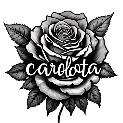 Name Carlota With Roses Wrapped