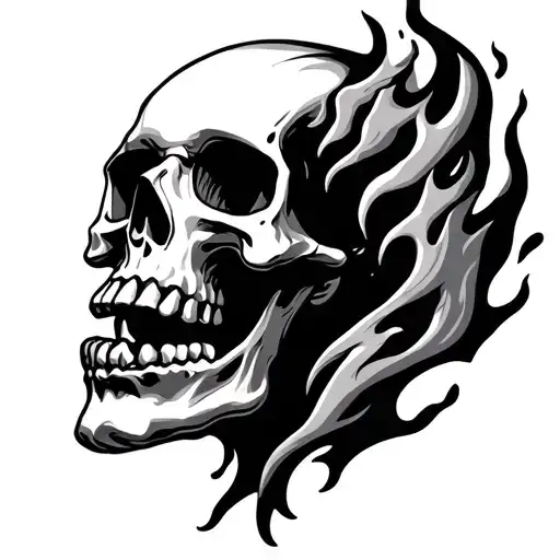 Flames Coming Skull
