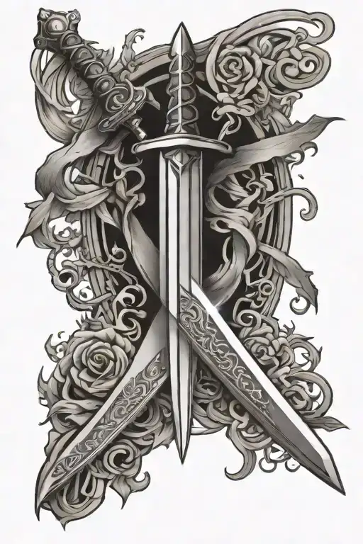 Long Sword With Lighting And Shadows Around And Inside No Colors