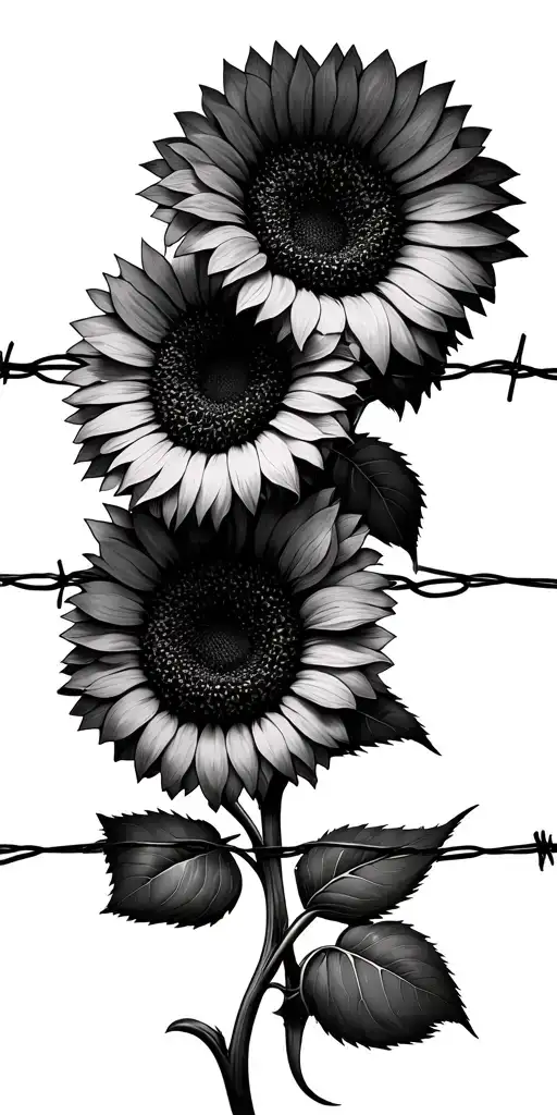 Sunflowers Barb Wire Wrapped