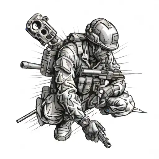 Combat Medic Taking Care