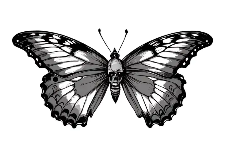 Butterfly With 2 -Star Death Head