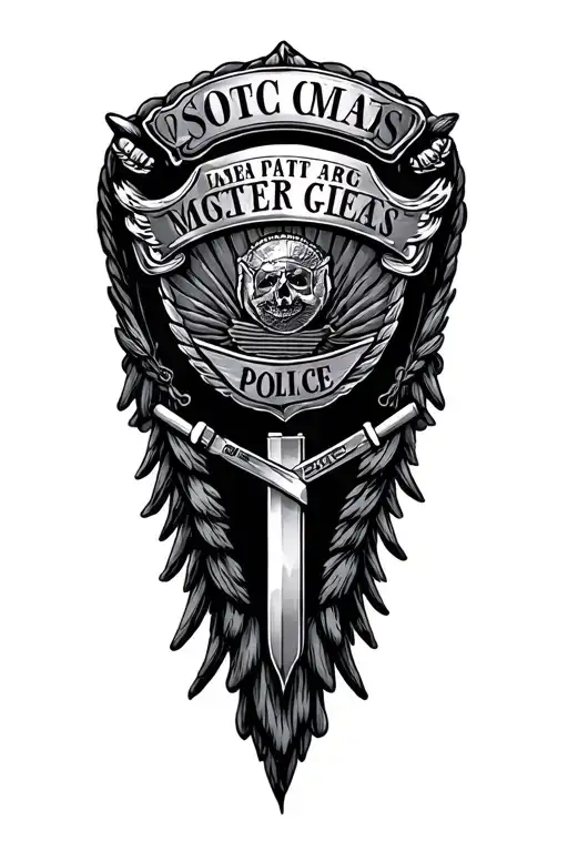 Master At Arms Police Badge Surrounded