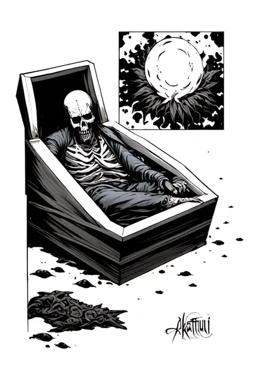 Dead Man In A Coffin With Akatsuki
