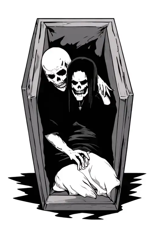 Dead Man In A Coffin With Akatsuki Logo