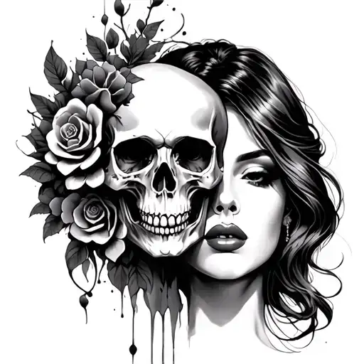 Skull And Woman