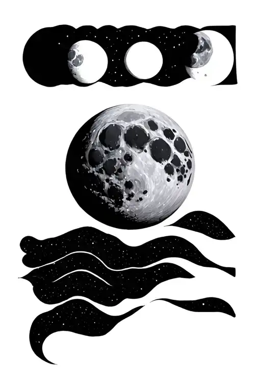 Moon Phases Minimalist Tattoo Design