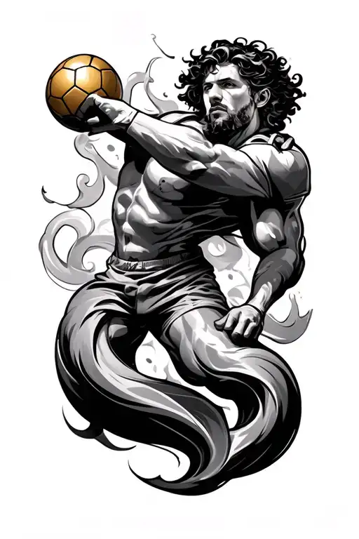 David And Goal Achievement Symbol With Smoke