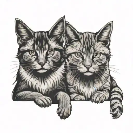 Two Nordic Cats Sitting
