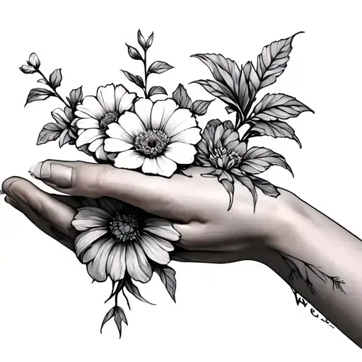Flowers Growing Out Of Hand